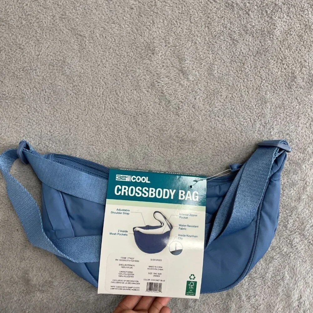 NEW 32 Degrees Cool Unisex  Blue Crossbody Bag Adjustable Lightweight M0021